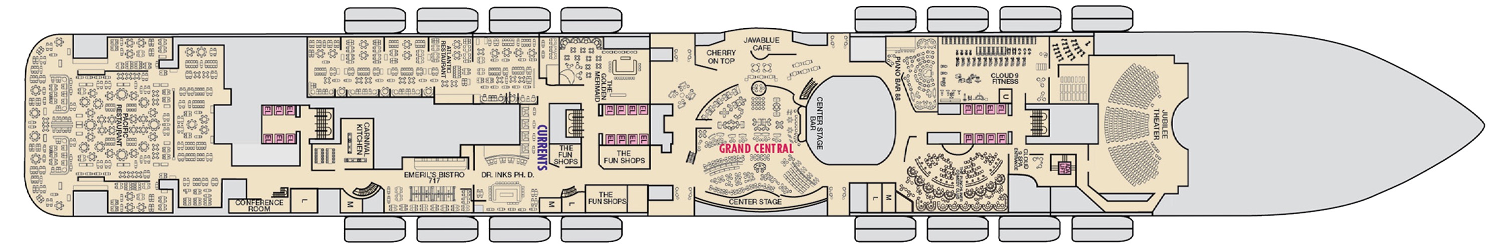 Deck 6 plan on Carnival Jubilee