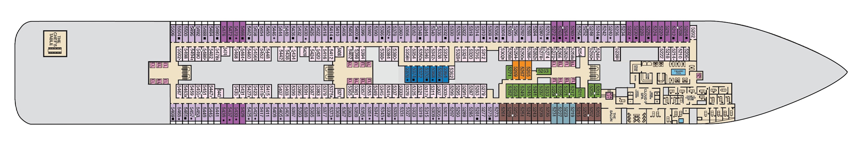 Deck 5 plan on Carnival Jubilee