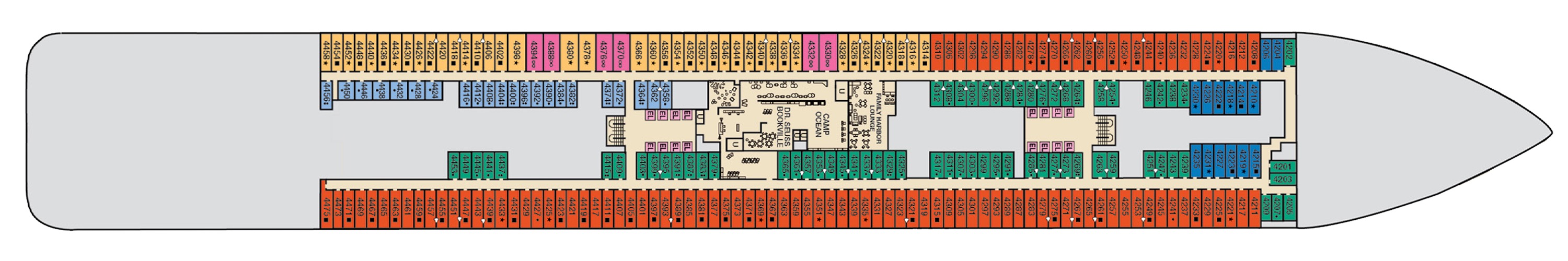 Deck 4 plan on Carnival Jubilee