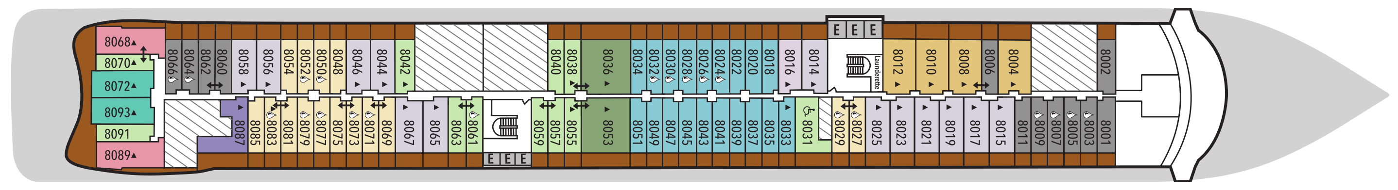 Deck 8 plan on Silver Nova