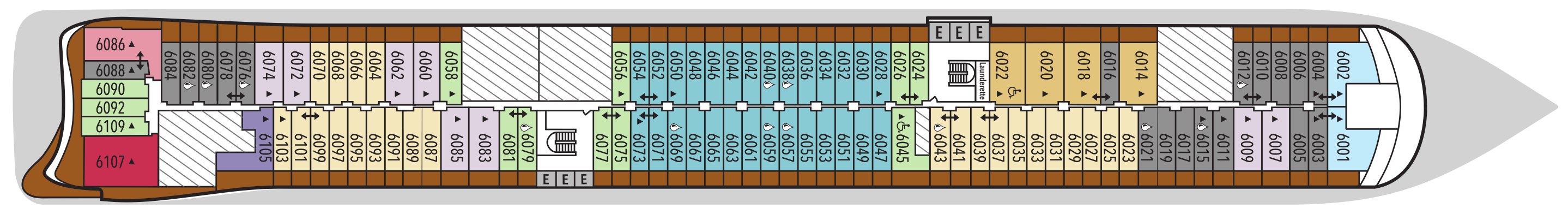 Deck 6 plan on Silver Nova