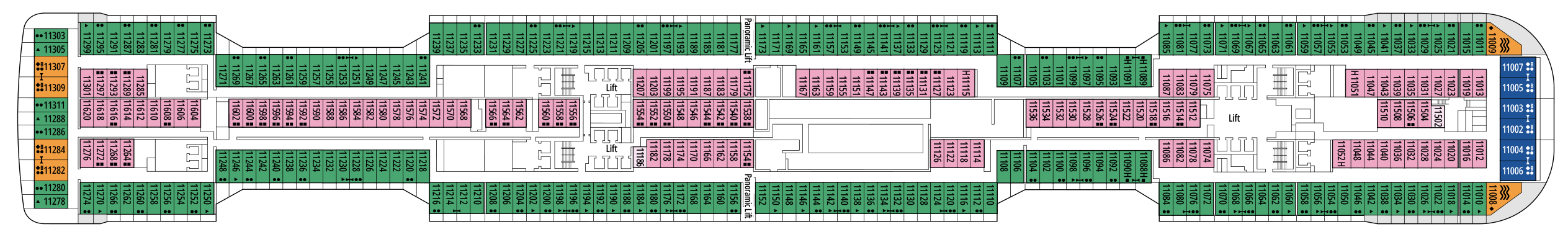 Deck 11 plan on MSC Euribia