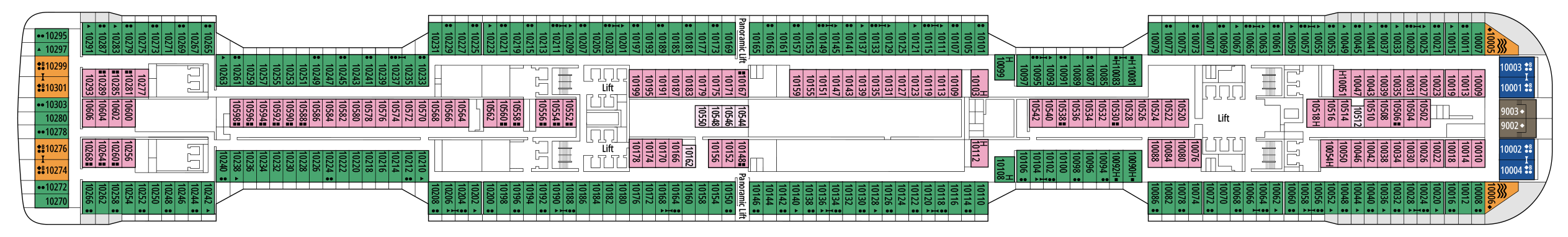 Deck 10 plan on MSC Euribia
