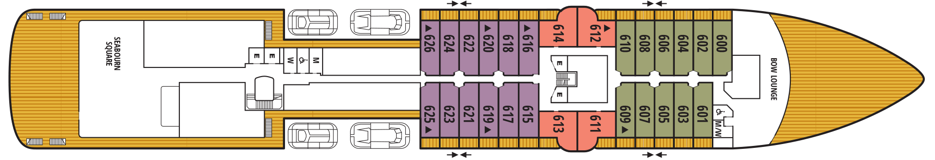 Deck 6 plan on Seabourn Pursuit