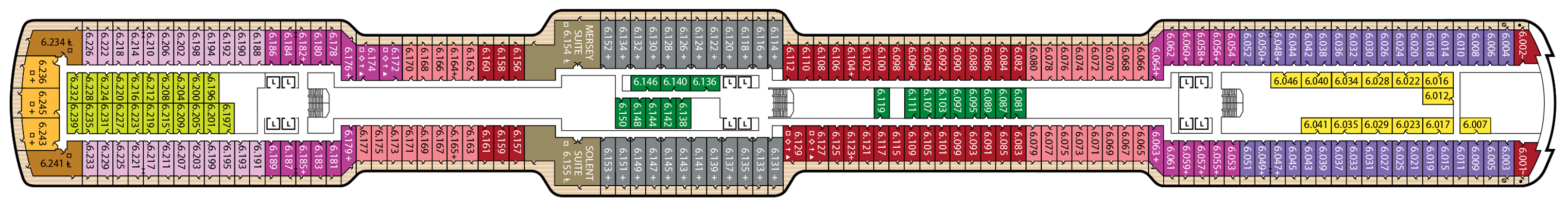 Deck 6 plan on Queen Anne