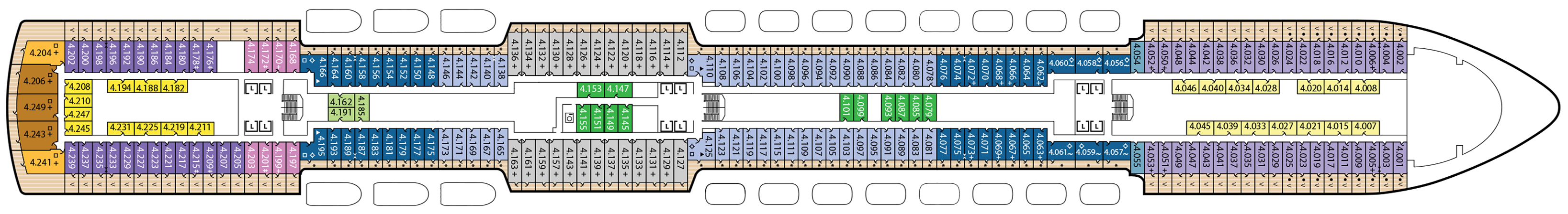 Deck 4 plan on Queen Anne
