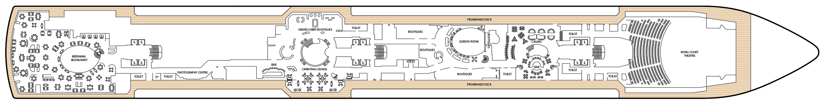 Deck 3 plan on Queen Anne