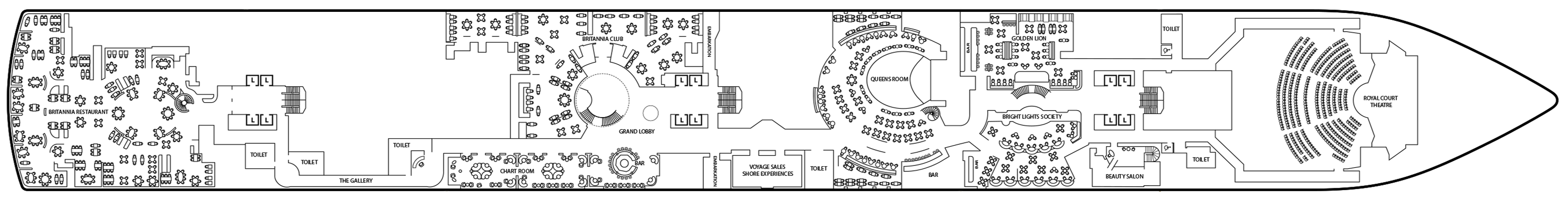 Deck 2 plan on Queen Anne
