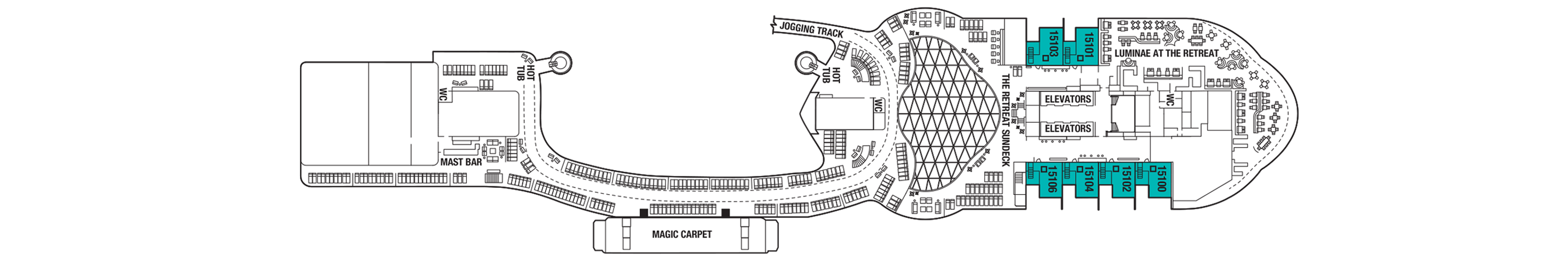 Deck 16 plan on Celebrity Ascent