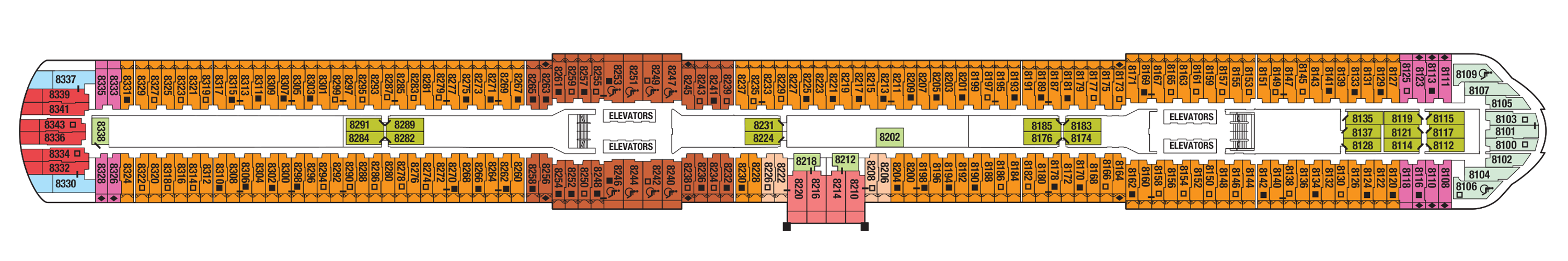 Deck 8 plan on Celebrity Ascent