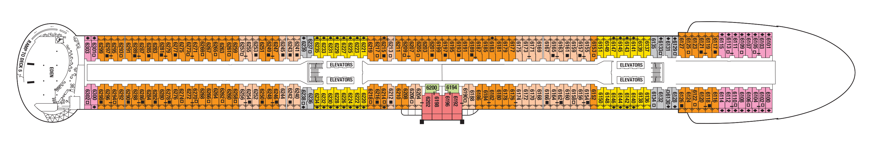 Deck 6 plan on Celebrity Ascent