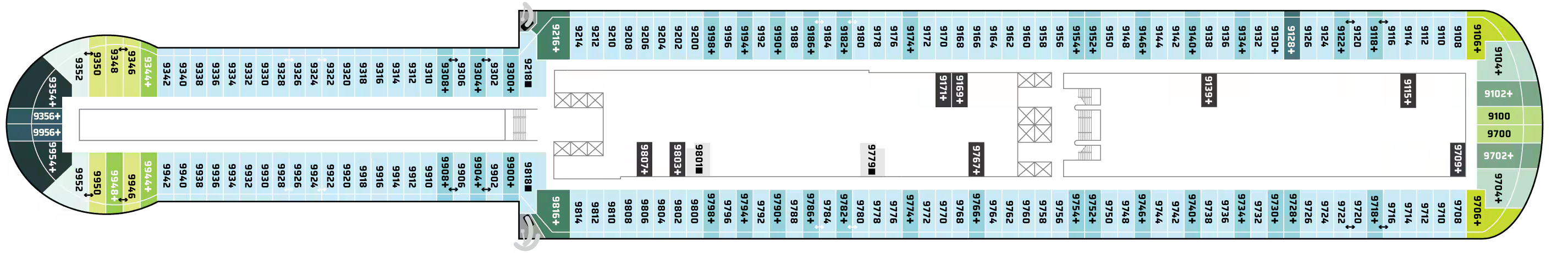 Deck 9 plan on Norwegian Viva