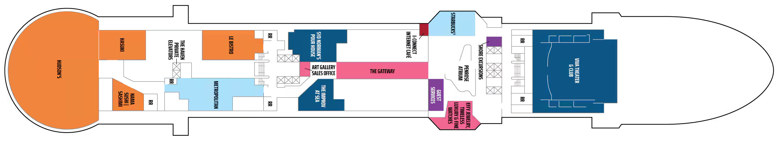 Deck 7 plan on Norwegian Viva
