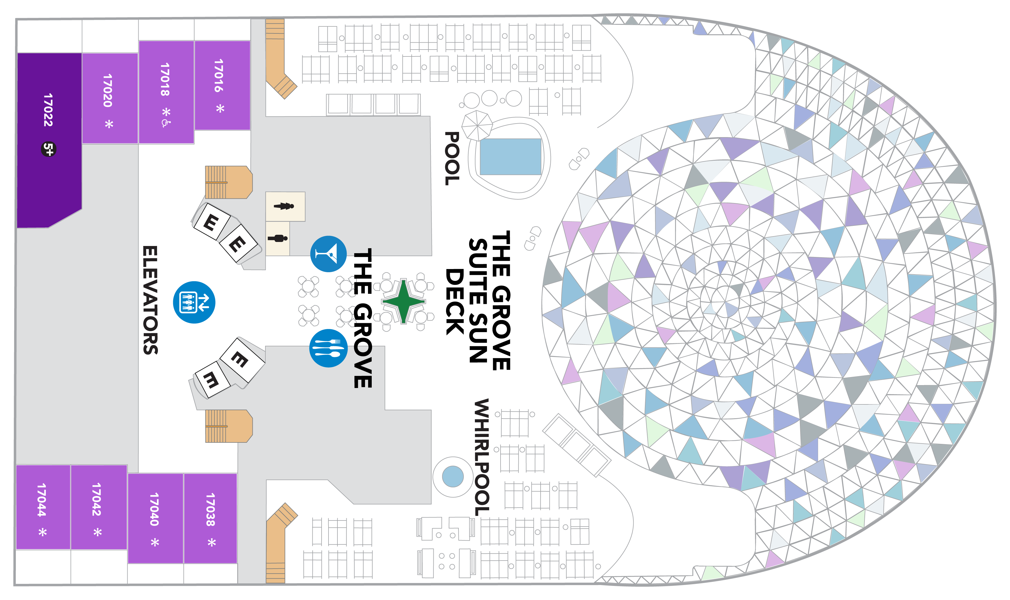 Deck 18 plan on Icon of the Seas