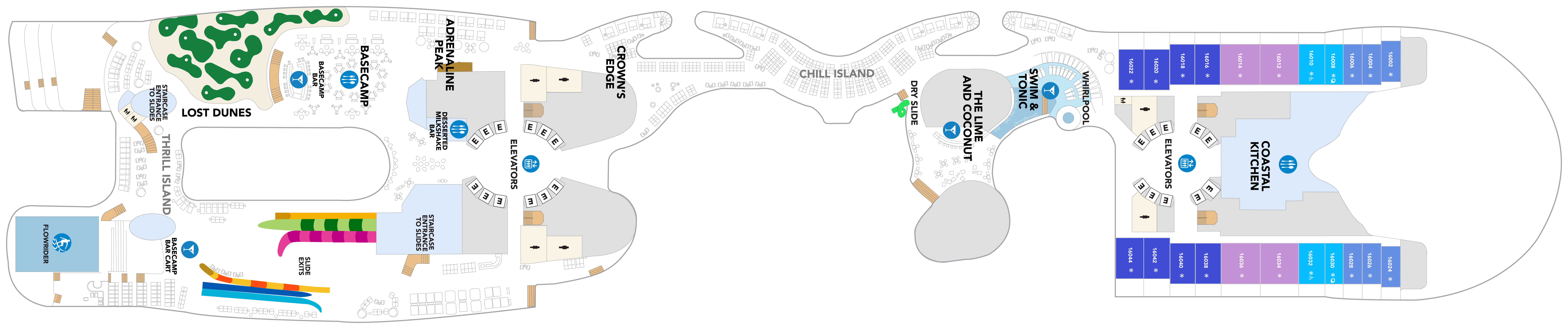 Deck 16 plan on Icon of the Seas