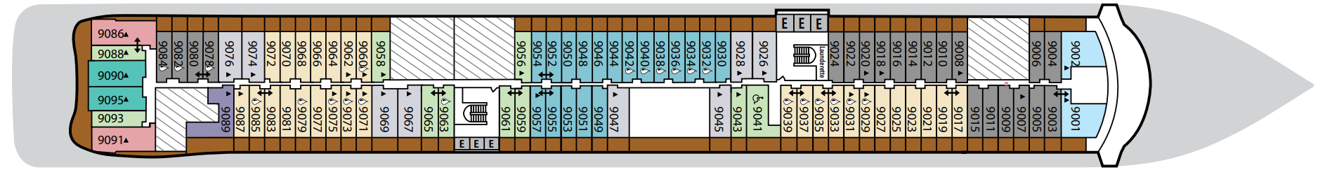 Deck 9 plan on Silver Ray