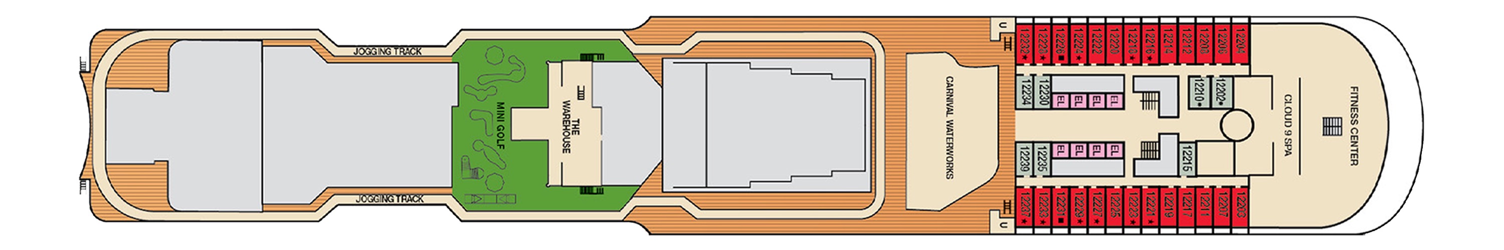 Deck 12 plan on Carnival Firenze