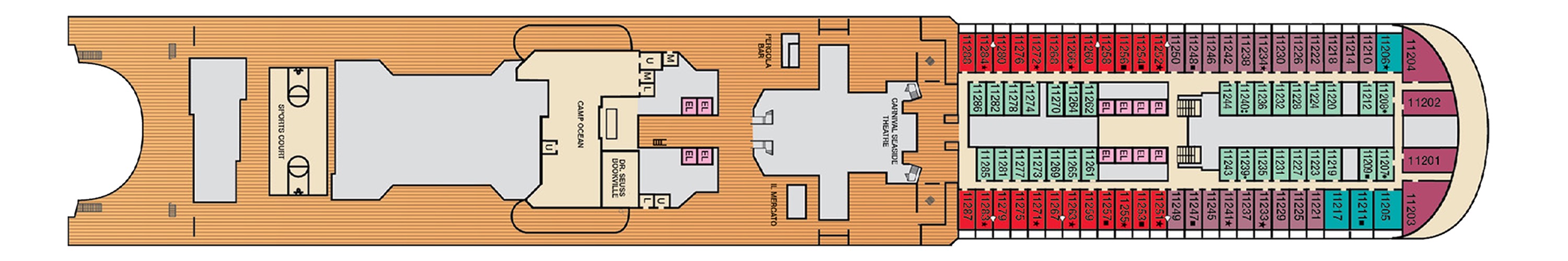 Deck 11 plan on Carnival Firenze