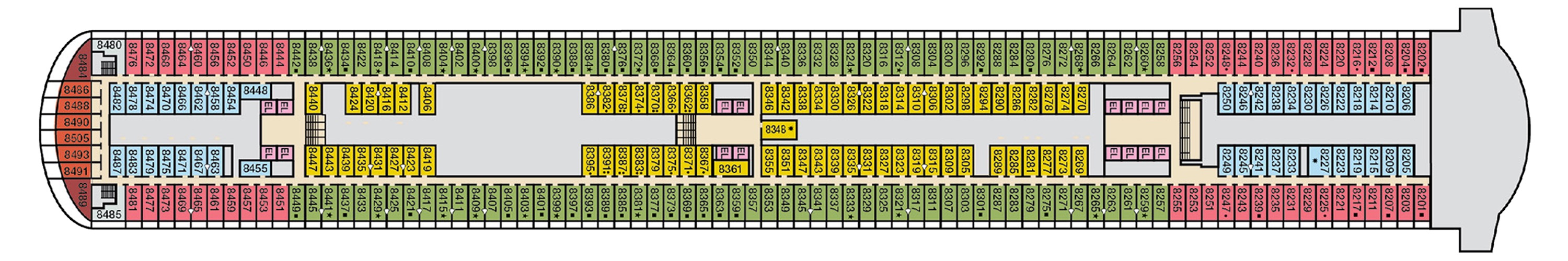 Deck 8 plan on Carnival Firenze