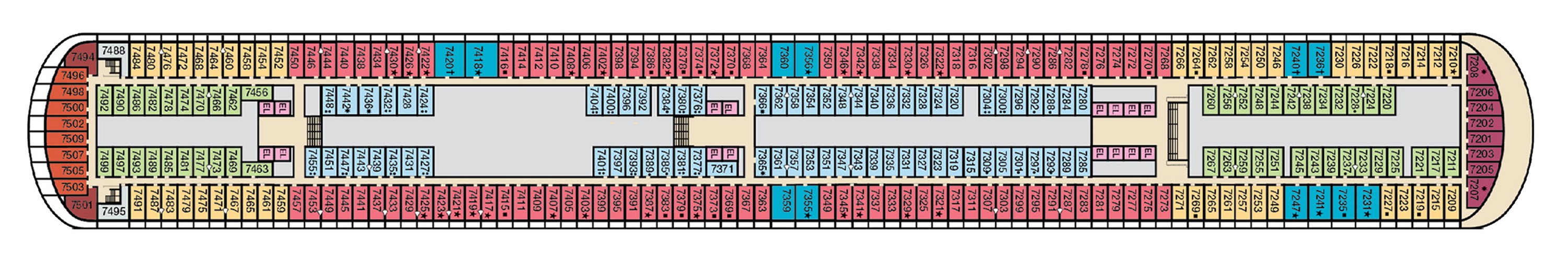 Deck 7 plan on Carnival Firenze
