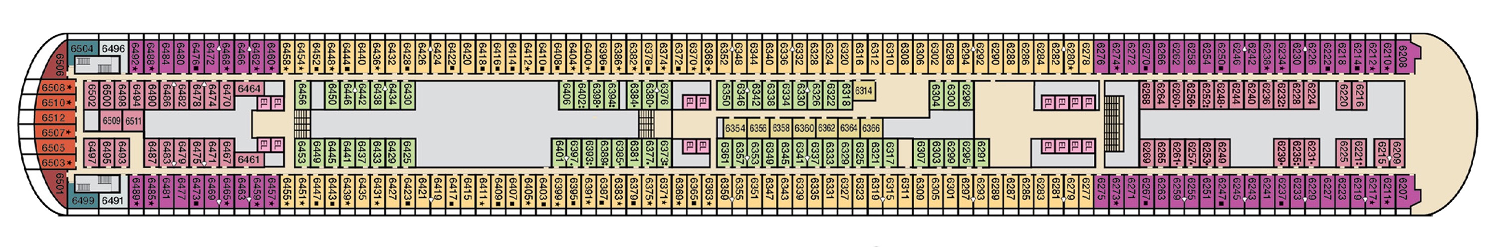 Deck 6 plan on Carnival Firenze