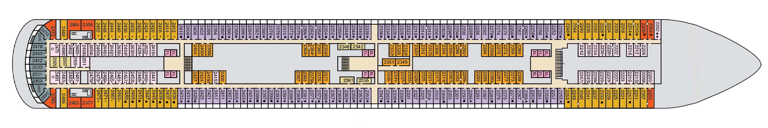 Deck 2 plan on Carnival Firenze