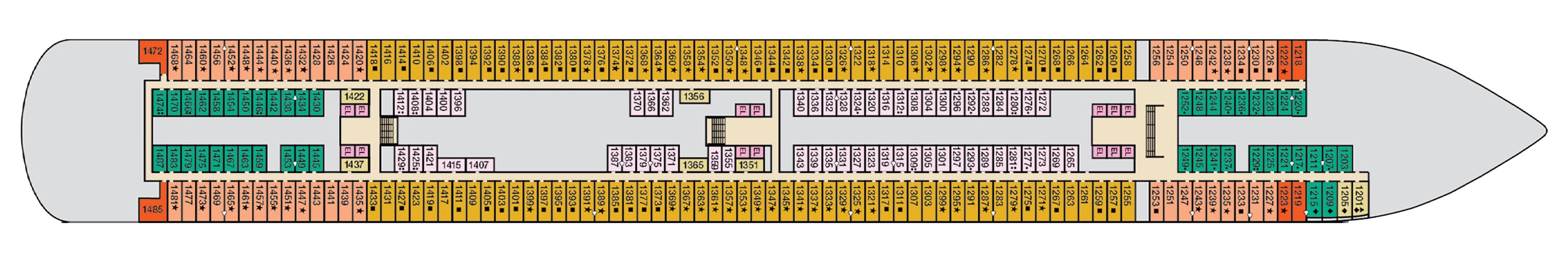 Deck 1 plan on Carnival Firenze