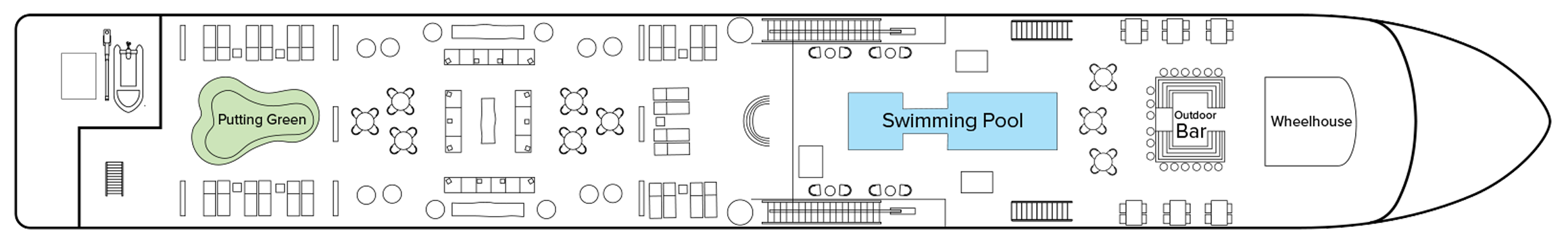Sun Deck plan on MS Estrela