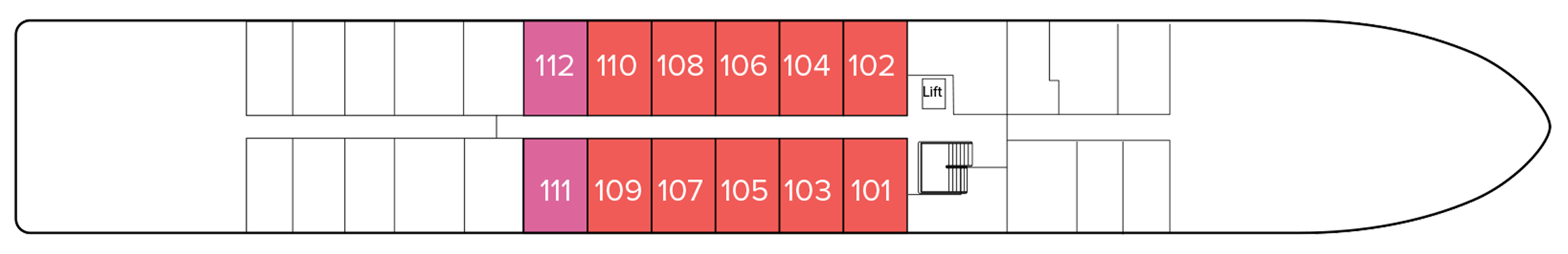 Lower Deck plan on MS Estrela