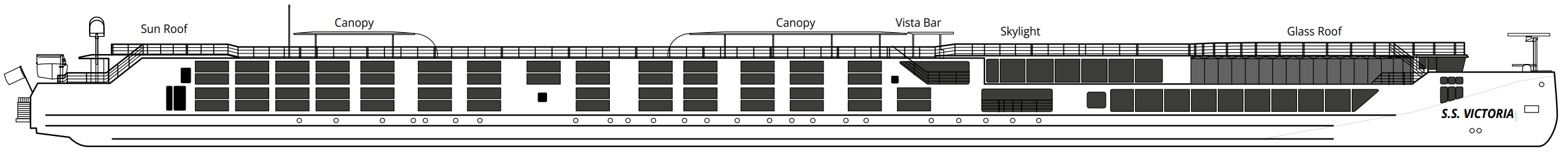 Sun Deck plan on S.S. Victoria