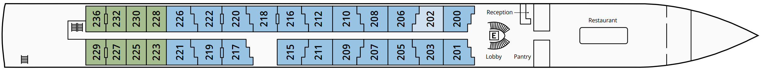 Cologne Deck plan on S.S. Elisabeth