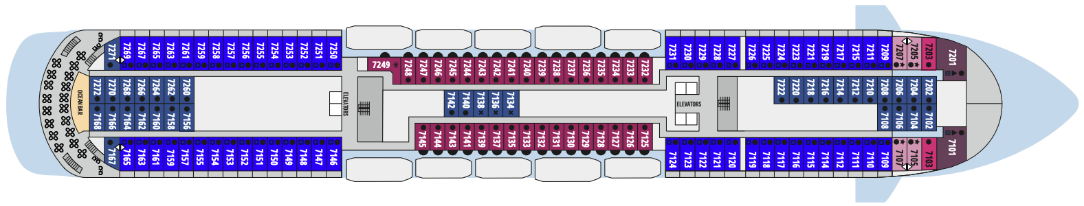 Deck 7 plan on Celestyal Discovery