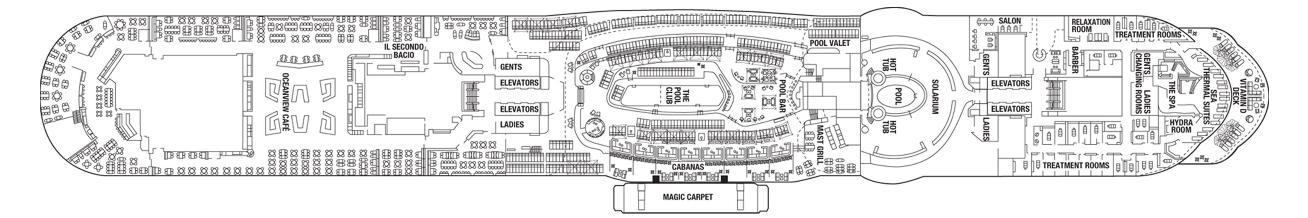 Deck 14 plan on Celebrity Xcel