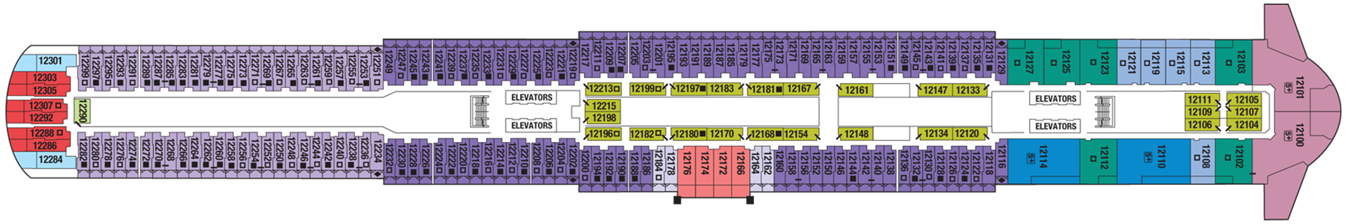 Deck 12 plan on Celebrity Xcel