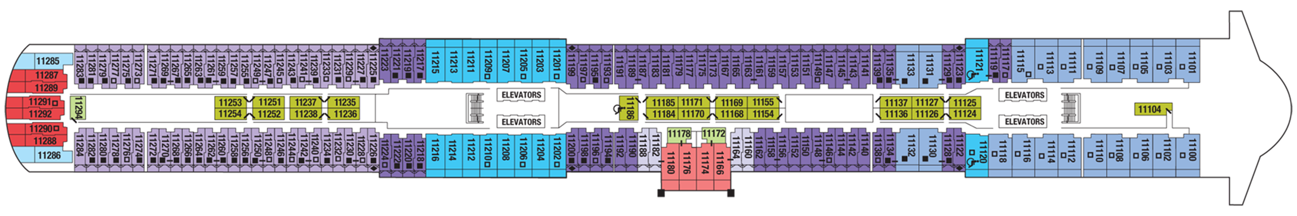 Deck 11 plan on Celebrity Xcel