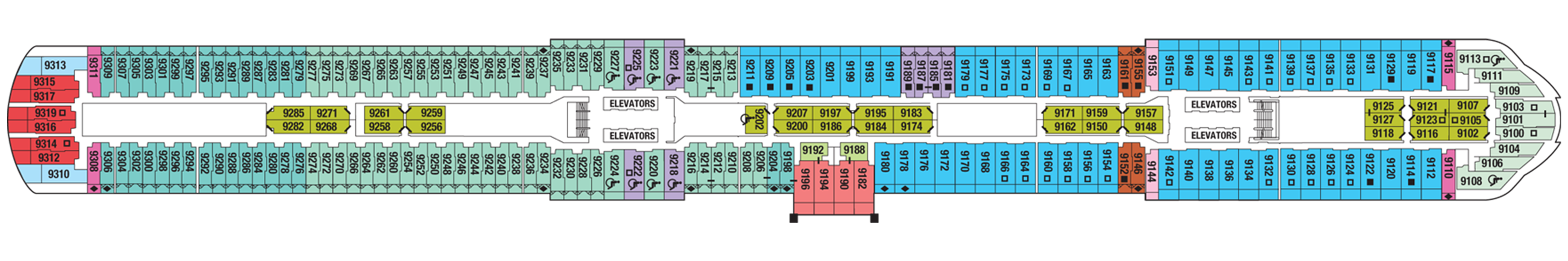 Deck 9 plan on Celebrity Xcel