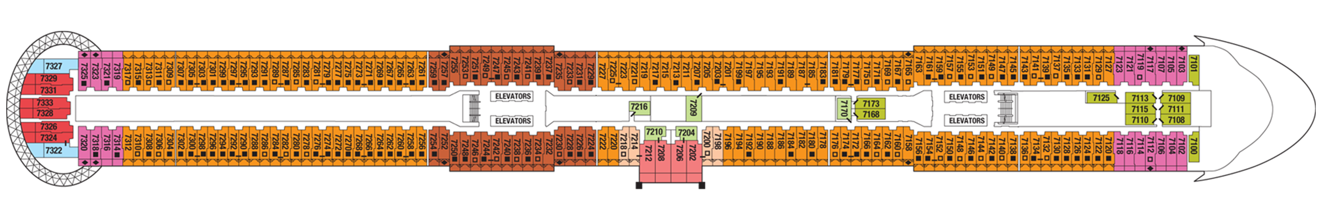 Deck 7 plan on Celebrity Xcel