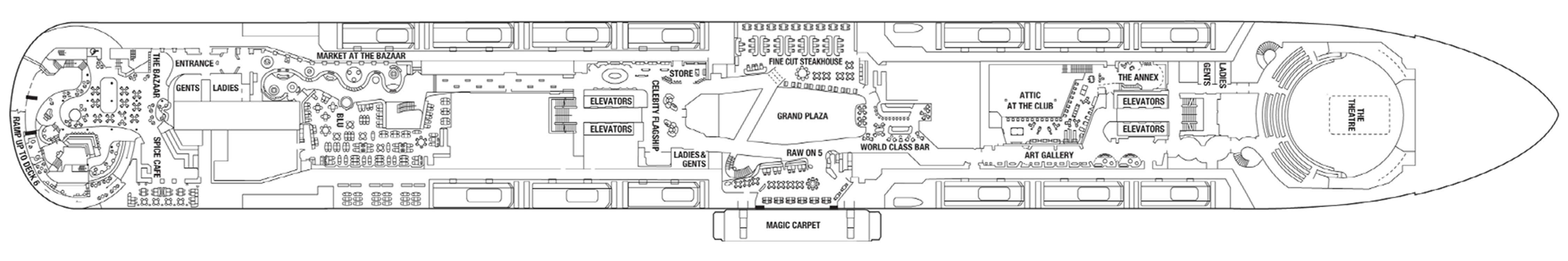 Deck 5 plan on Celebrity Xcel