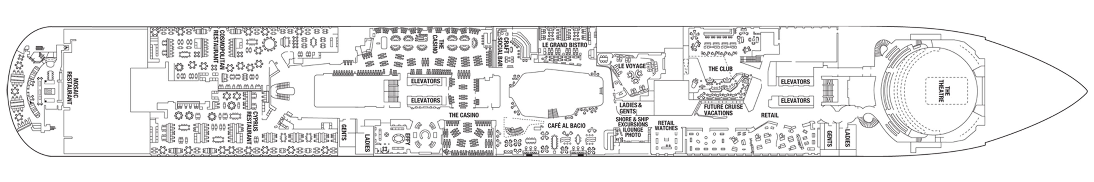 Deck 4 plan on Celebrity Xcel