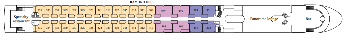 Diamond Deck plan on MS Riviera Radiance