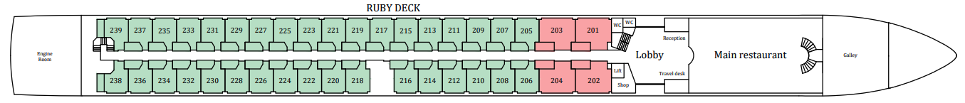 Ruby Deck plan on MS Riviera Radiance
