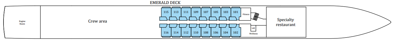 Emerald Deck plan on MS Riviera Radiance