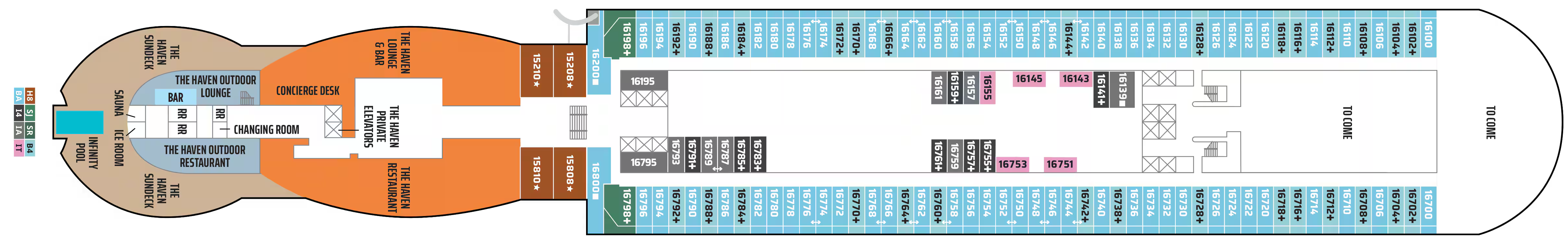 Deck 16 plan on Norwegian Luna
