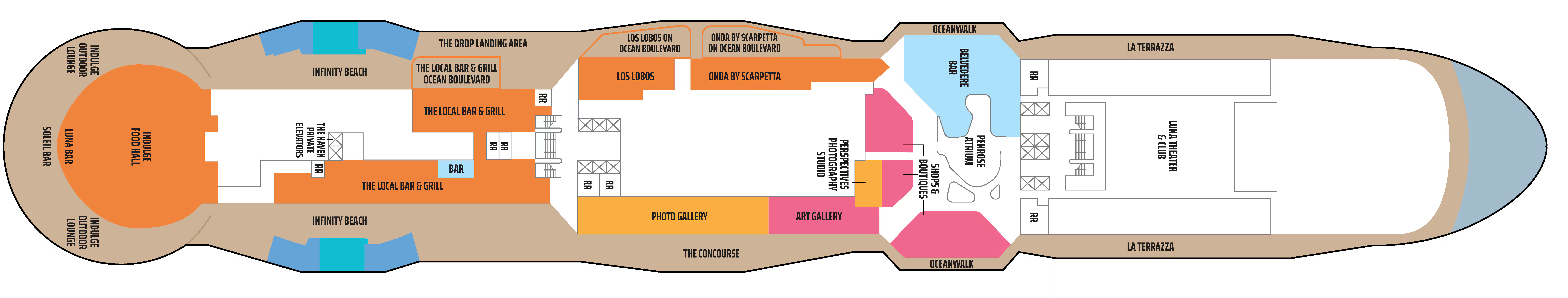 Deck 8 plan on Norwegian Luna