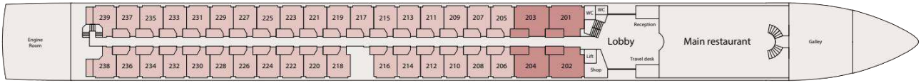 The Ruby Deck plan on MS Riviera Resplendence