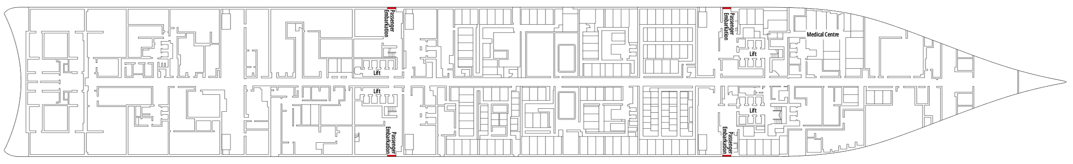Deck 4 plan on MSC World Asia