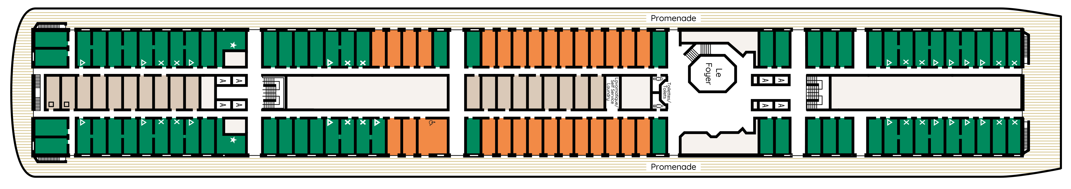 Promenade Deck plan on Renaissance