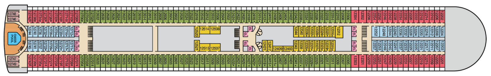 Deck 12 plan on Carnival Adventure