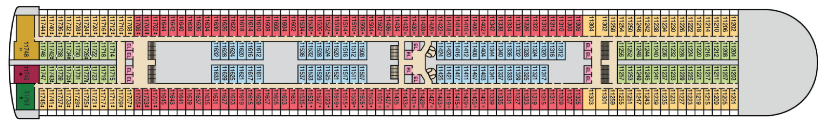 Deck 11 plan on Carnival Adventure