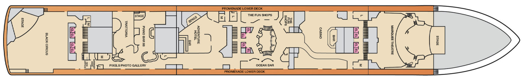 Deck 7 plan on Carnival Adventure